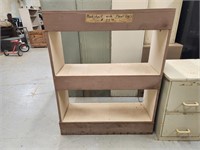 LIGHTED WOODEN SHELVING UNIT