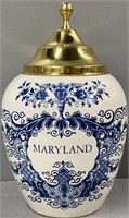 Delft Maryland Tobacco Jar & Cover