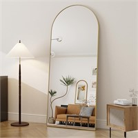 Gold 71x30 Arched Full Length Aluminum Mirror