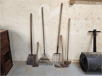 YARD TOOLS- GRUBBING HOE, PITCH FORK, MAUL & MORE