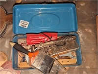 Steel Tool box and assorted tools