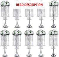 $190  10Pcs 21.88 Tall Crystal Vase Flower Stands