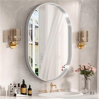 $60  24x36 Silver Oval Bathroom Vanity Mirror