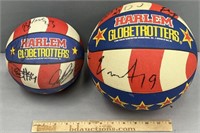 2 Harlem Globetrotters Team Signed Basketballs