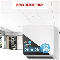 $80  Art3d 12-Pack Ceiling Tile 2ft x 2ft  White