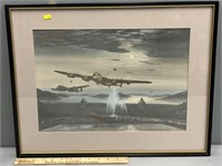 Hand Tinted Military Print Artist Signed