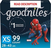$65  Goodnites Underwear Boys' XS  99Ct  28-43lb