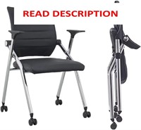 $164  Black Folding Office Chair with Wheels