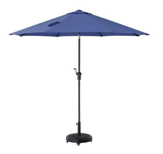 Hampton bay auto tilt umbrella 9ft blue