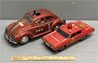 Battery-Op Tin Litho Toys; Volkswagon Beetle