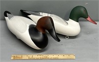 2 Dave Walker Painted Duck Decoys