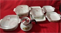 7 pieces of Corning Ware