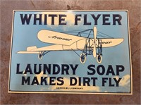 WHITE FLYER LAUNDRY SOAP METAL SIGN