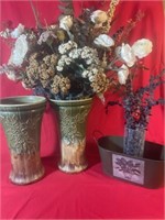 Roseville flower vases