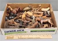 Carved Wood & Composition Animals Lot Collection