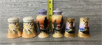 (3) Sets of Hand-Painted S&P Shakers