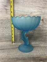 Vintage Glass Pedestal Dish