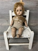 Vintage Doll & Chair