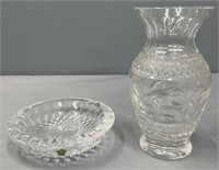 Waterford Cut Glass Crystal Vase & Ashtray