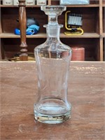 CLEAR ETCHED GLASS DECANTER BOTTLE W/ STOPPER