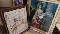 Canvas art & lady framed art