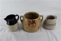 3pc Assortment of Pottery Jars