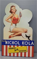 Nichol Kola Cardboard Advertising Sign Pin-Up Girl