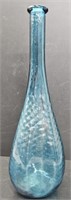 Blue Pattern Molded Glass Vase