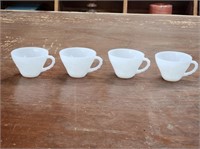 (4) VINTAGE ANCHOR HOCKING MILK GLASS PUNCH CUPS