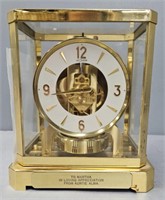 Le Coultre Shelf Clock Brass & Glass MCM