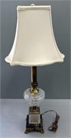 Hollywood Regency Cut Glass Table Lamp