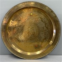 Engraved Chinese Brass Charger