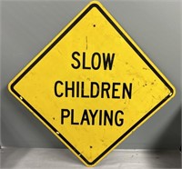 “Slow Children Playing” Metal Road Sign