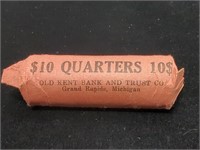 $10 Roll of Silver Washington Quarters 90%