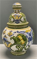 Faience Pottery Covered Jar