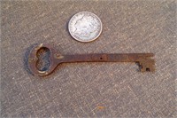 Antique Hand Wrought Iron Flat Key - Large