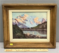 Mountainous Landscape Oil Painting on Board