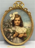 Flower Girl Portrait Oil Painting Arthur Fischer
