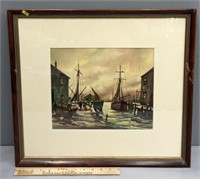 John Hare Gloucester Harbor Watercolor Painting