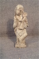Vintage Cast Cement Figurine Mother & Child