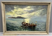Fishing Boat Nautical Oil Painting on Canvas