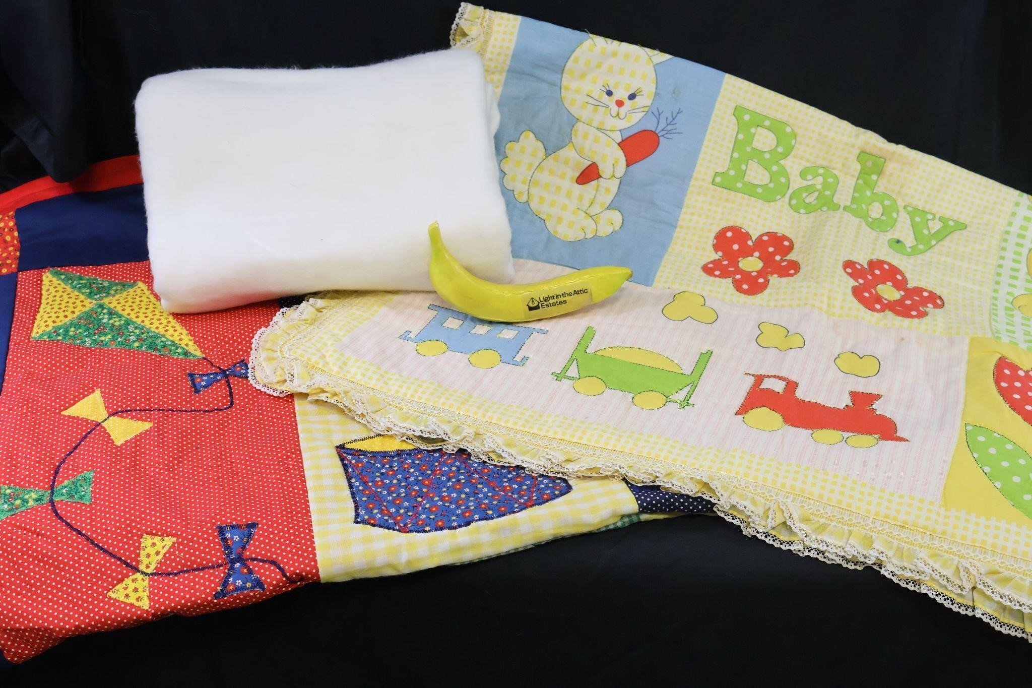 3 Vtg./Contemporary Hand-Quilted Baby Blankets