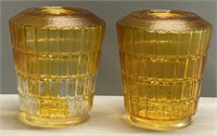 2 Amber Flash Glass Lamp Shades