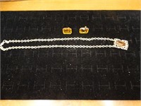Vtg Coro Emerald Cut Topaz Necklace & Earrings