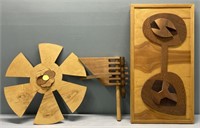 Modernist Wood Sculptures Attrib Scuris