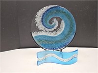 10 1/2" wide Glass Art with Stand