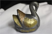 A Pewter Swan Trinket Box