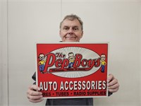 The PEP BOYS New Advertising Metal Sign 16"w