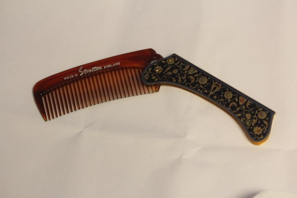 A Stratton Enamel and Lucite Comb