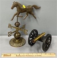 Desk Models; Horse Weathervane & Cannon
